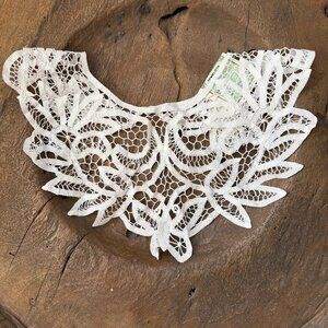 White cotton lace button-closure collar whimsigoth Victorian kawaii costume